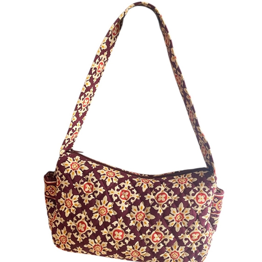 Vera Bradly boho crossbody Shoulder Bag - Brown and Cream